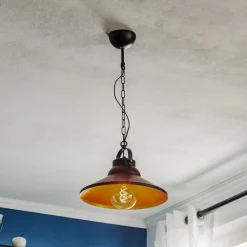 Hanglamp Taft met kap in zwart en goud