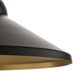 Hanglamp Taft met kap in zwart en goud