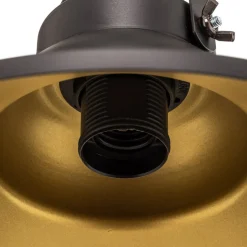 Hanglamp Taft met kap in zwart en goud