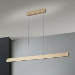 Hanglamp Tara, goudkleurig, lengte 120 cm, aluminium/staal