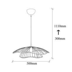 Hanglamp Tel 6500 Ø50cm zwart