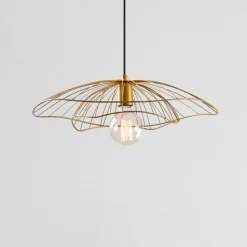 Hanglamp Tel 6502, goudkleurig, metaal, Ø 50 cm