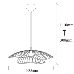 Hanglamp Tel 6502, goudkleurig, metaal, Ø 50 cm