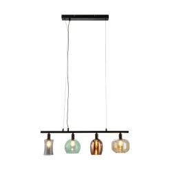 Hanglamp Telesto met glazen kappen, 4-lamps