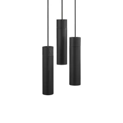 Hanglamp Tilo, 3-lamps, zwart