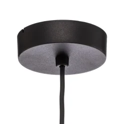 Hanglamp Trio, jute kap, petrol/natuurbruin/oranje Ø 50cm