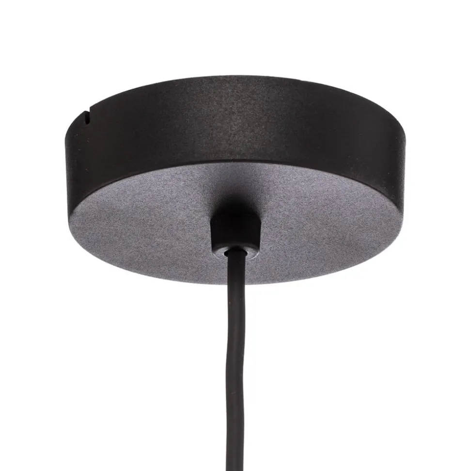 Hanglamp Trio, jute kap, petrol/natuurbruin/oranje Ø 50cm