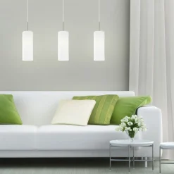 Hanglamp Troy, mat nikkel/gesatineerd, 3-lamps