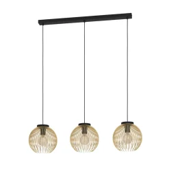 Hanglamp Venezuela, zwart/goud, 3-lamps