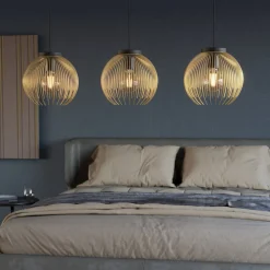 Hanglamp Venezuela, zwart/goud, 3-lamps