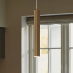 Hanglamp Vico, metalen kap, 1-lamp, beige