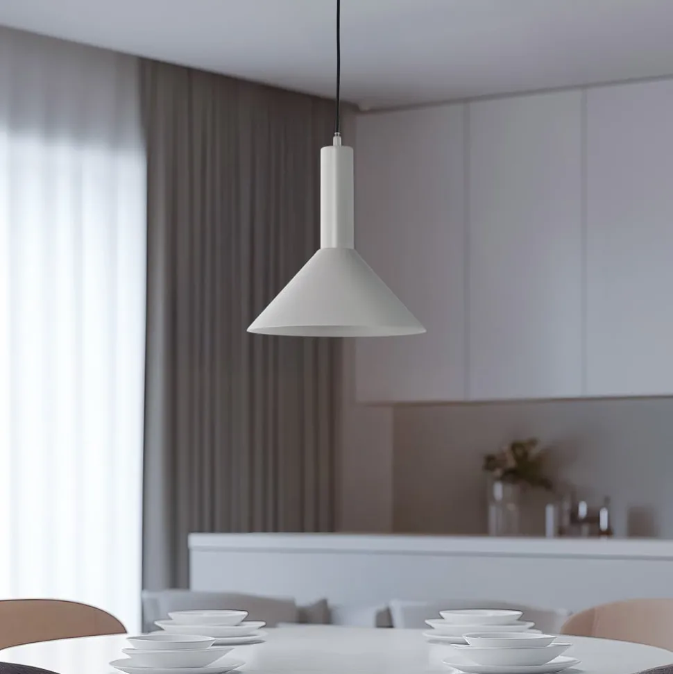 Hanglamp Vitrum cone, taupe, metaal, Ø 26 cm, E27