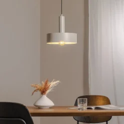 Hanglamp Vitrum round, taupe, cilindrisch, Ø 27 cm