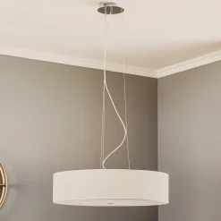 Hanglamp Viviane met textiel kap, wit