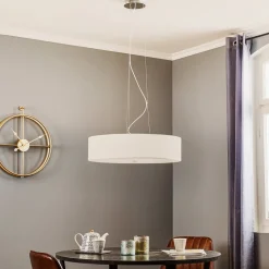 Hanglamp Viviane met textiel kap, wit