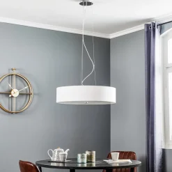 Hanglamp Viviane met textiel kap, wit