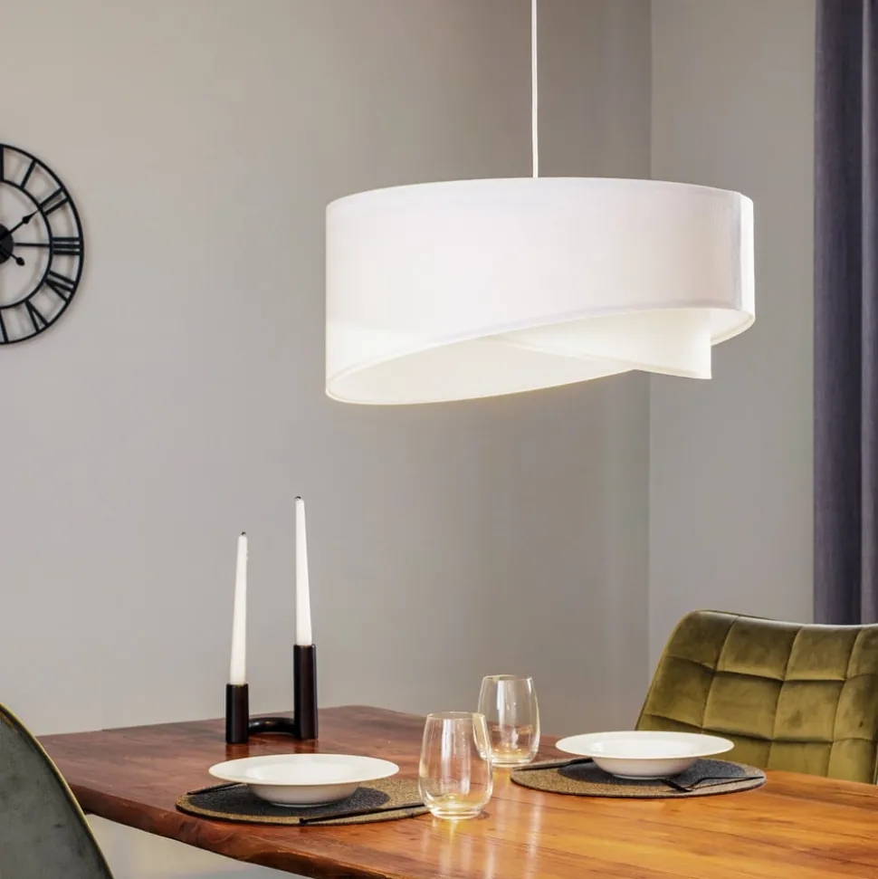 Hanglamp Vivien in wit velours