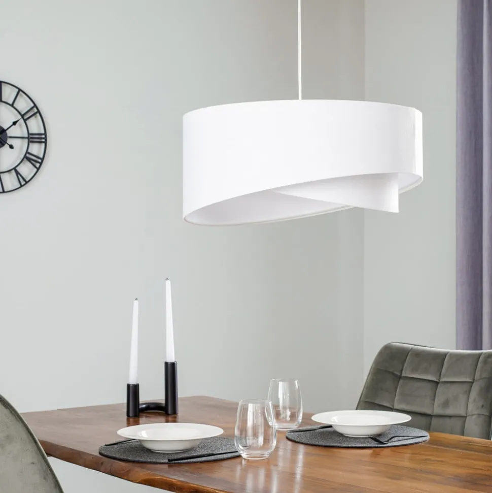 Hanglamp Vivien in wit velours