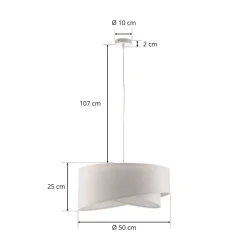 Hanglamp Vivien in wit velours