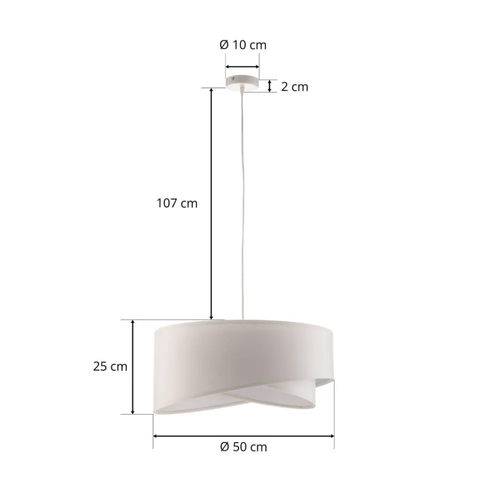 Hanglamp Vivien in wit velours