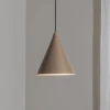 Hanglamp vorm, beige, metaal, Ø 24 cm, kegel, E27