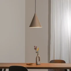 Hanglamp vorm, beige, metaal, Ø 24 cm, kegel, E27