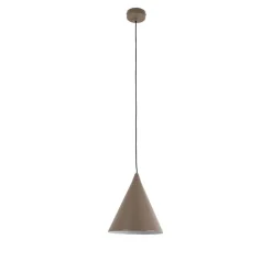 Hanglamp vorm, beige, metaal, Ø 24 cm, kegel, E27
