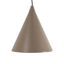 Hanglamp vorm, beige, metaal, Ø 24 cm, kegel, E27