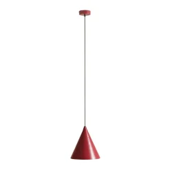 Hanglamp vorm, wijnrood, metaal, Ø 24 cm, kegel, E27
