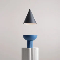 Hanglamp vorm, zwart, metaal, Ø 24 cm, kegel, E27