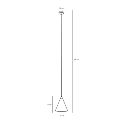 Hanglamp vorm, zwart, metaal, Ø 24 cm, kegel, E27