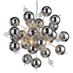 Hanglamp Wakusei van glas 65 cm chroom