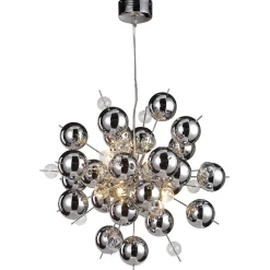 Hanglamp Wakusei van glas 65 cm chroom