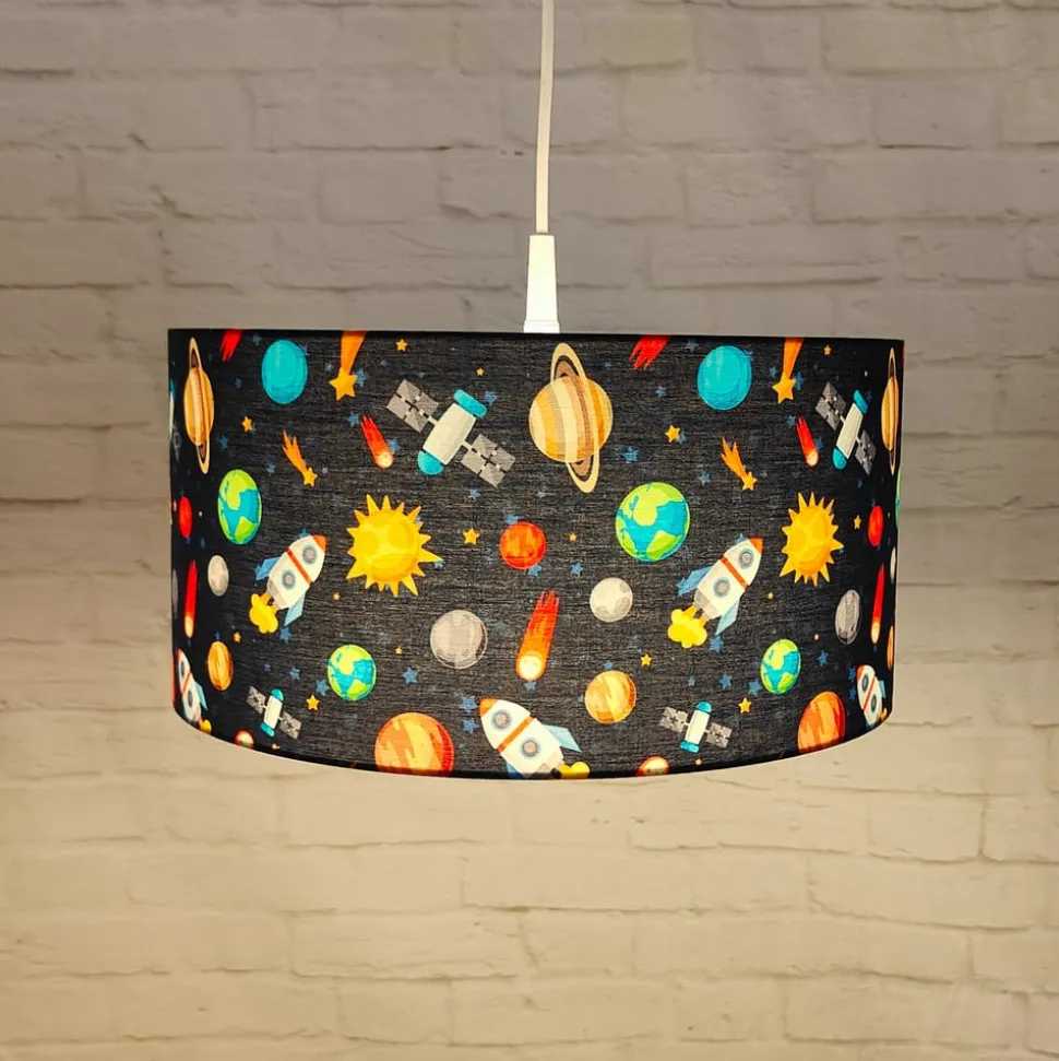 Hanglamp Weltall met stoffen kap