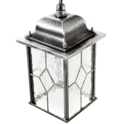 Hanglamp Wexford WX9, IP23, zwart-zilver, metaal, glas