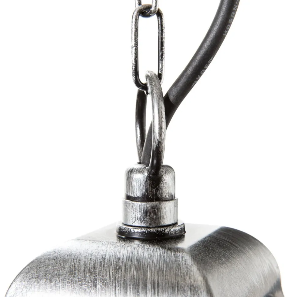 Hanglamp Wexford WX9, IP23, zwart-zilver, metaal, glas