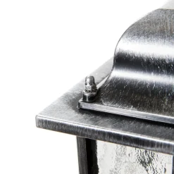 Hanglamp Wexford WX9, IP23, zwart-zilver, metaal, glas