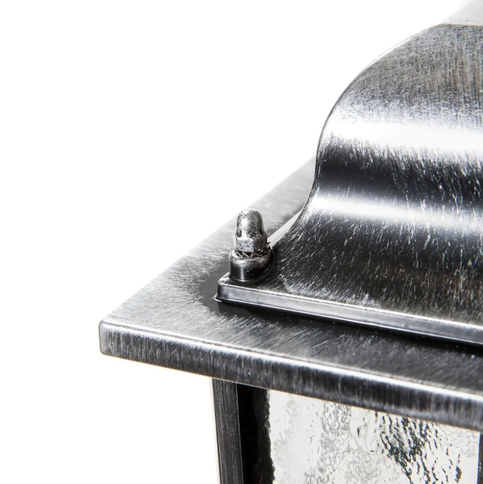 Hanglamp Wexford WX9, IP23, zwart-zilver, metaal, glas