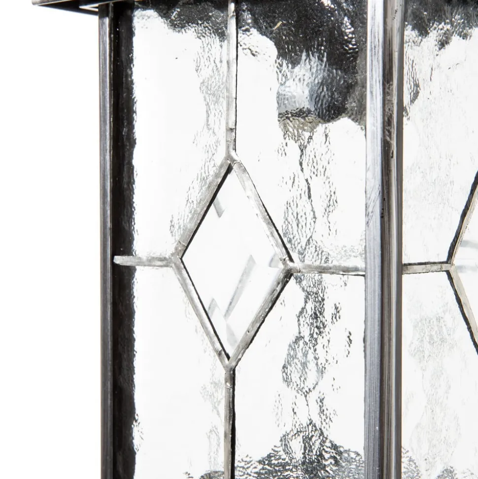 Hanglamp Wexford WX9, IP23, zwart-zilver, metaal, glas