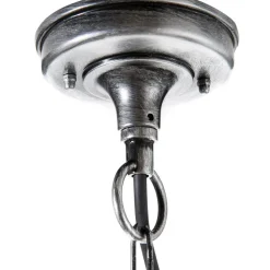 Hanglamp Wexford WX9, IP23, zwart-zilver, metaal, glas