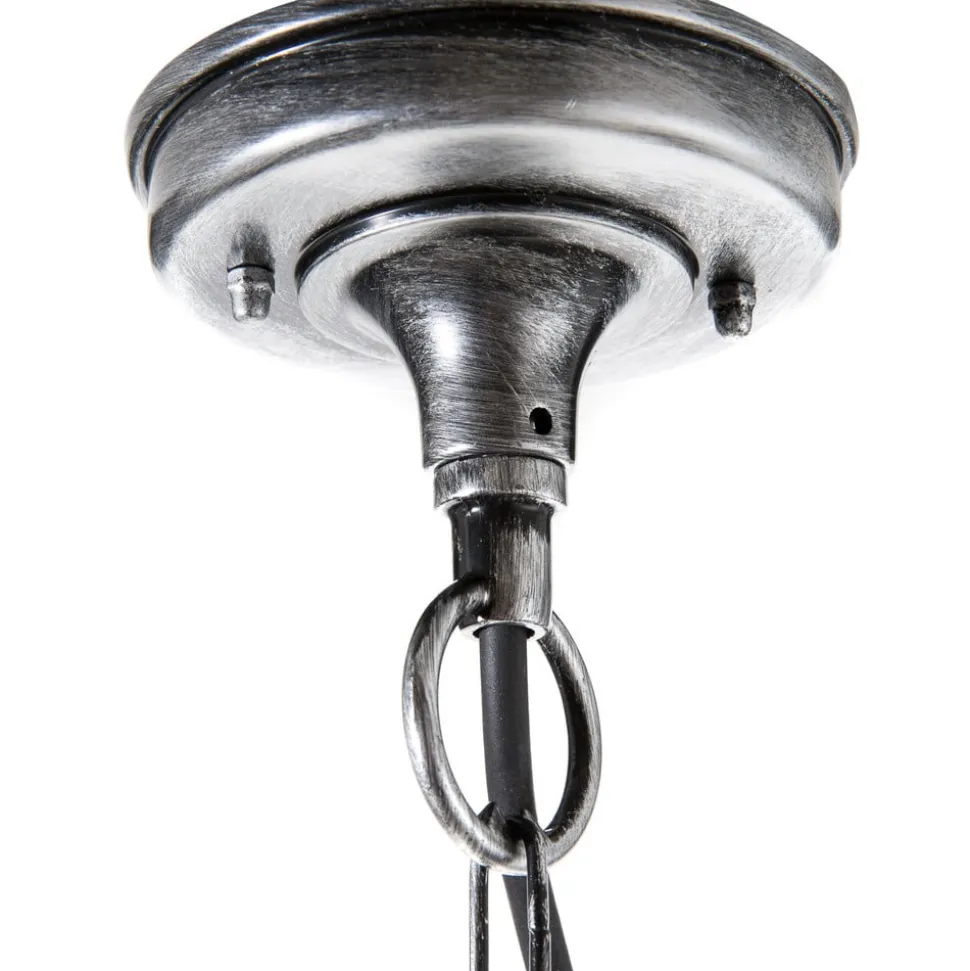 Hanglamp Wexford WX9, IP23, zwart-zilver, metaal, glas