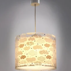 Hanglamp wolken voor kinderkamer, roze
