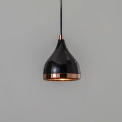 Hanglamp Yildo 7000 1-lamp Ø15cm zwart/koper