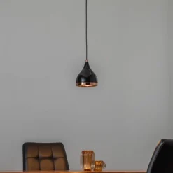 Hanglamp Yildo 7000 1-lamp Ø15cm zwart/koper