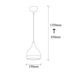 Hanglamp Yildo 7000 1-lamp Ø15cm zwart/koper