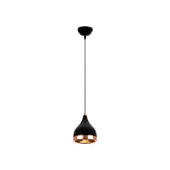 Hanglamp Yildo 7000 1-lamp Ø15cm zwart/koper