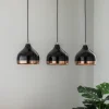 Hanglamp Yildo 6877 3-lamps lineair zwart/koper