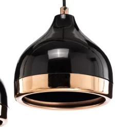 Hanglamp Yildo 6877 3-lamps lineair zwart/koper