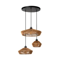 Hanglamp Yunkai van papier, 3-lamps