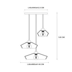 Hanglamp Yunkai van papier, 3-lamps